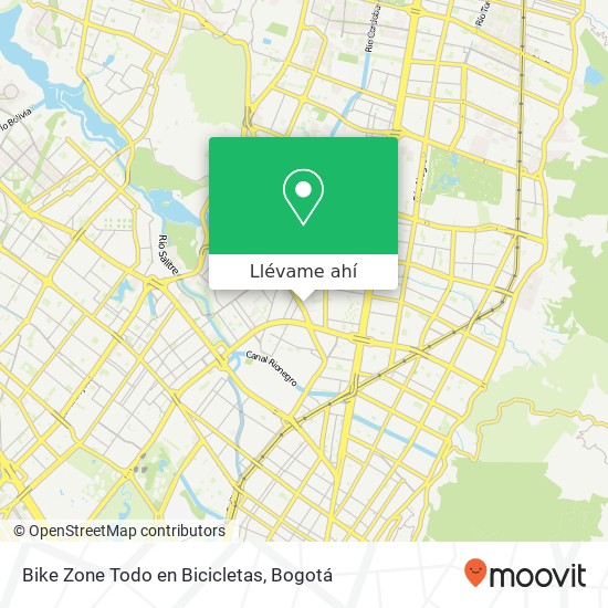 Mapa de Bike Zone Todo en Bicicletas