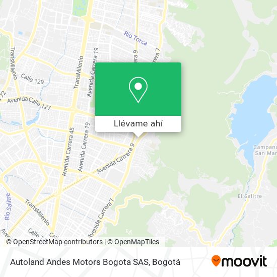 Mapa de Autoland Andes Motors Bogota SAS