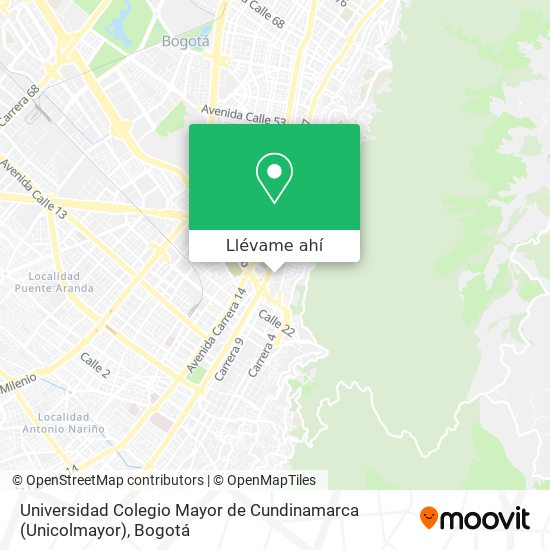 Mapa de Universidad Colegio Mayor de Cundinamarca (Unicolmayor)
