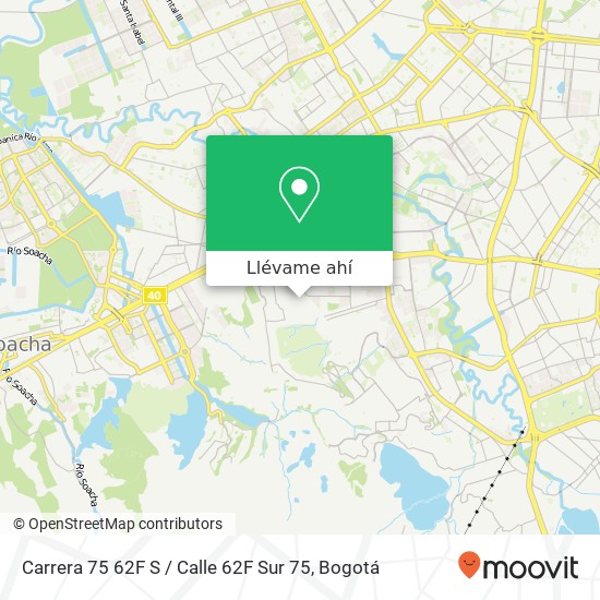 Mapa de Carrera 75 62F S / Calle 62F Sur 75