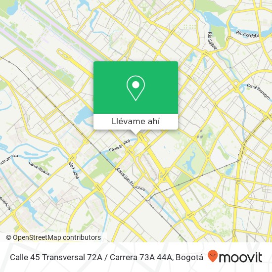 Mapa de Calle 45 Transversal 72A / Carrera 73A 44A