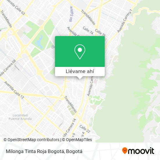 Mapa de Milonga Tinta Roja Bogotá