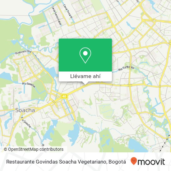 Mapa de Restaurante Govindas Soacha Vegetariano