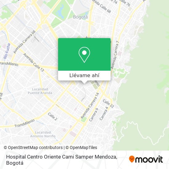 Mapa de Hospital Centro Oriente Cami Samper Mendoza