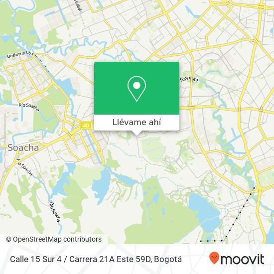Mapa de Calle 15 Sur 4 / Carrera 21A Este 59D