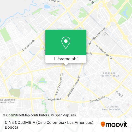 Mapa de CINE COLOMBIA (Cine Colombia - Las Américas)