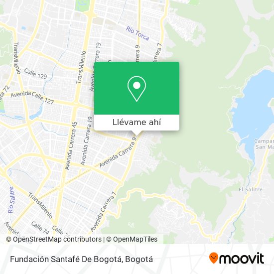 Mapa de Fundación Santafé De Bogotá