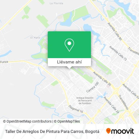 Mapa de Taller De Arreglos De Pintura Para Carros