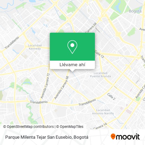 Mapa de Parque Milenta Tejar San Eusebio