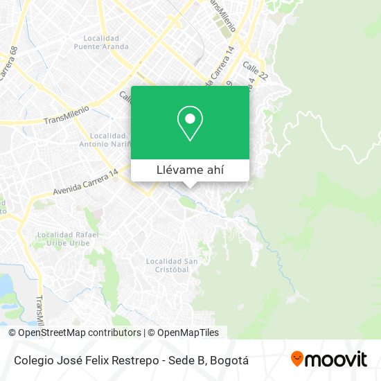 Mapa de Colegio José Felix Restrepo - Sede B