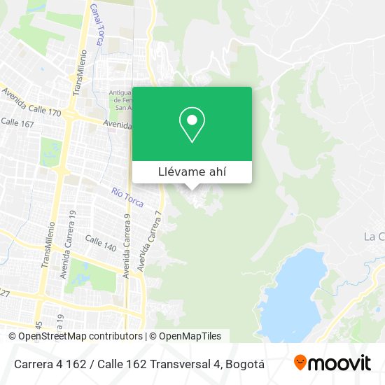 Mapa de Carrera 4 162 / Calle 162 Transversal 4