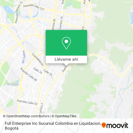Mapa de Full Enterprise Inc Sucursal Colombia en Liquidacion
