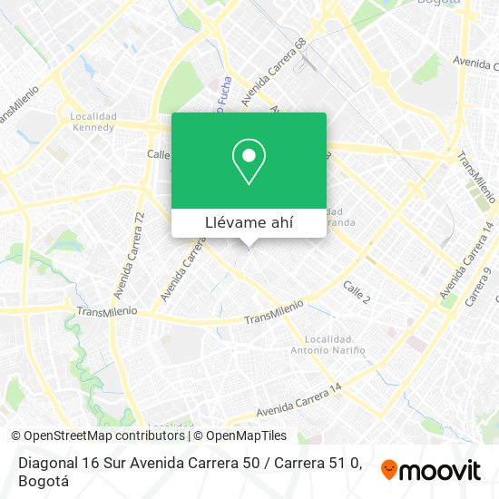 Mapa de Diagonal 16 Sur Avenida Carrera 50 / Carrera 51 0