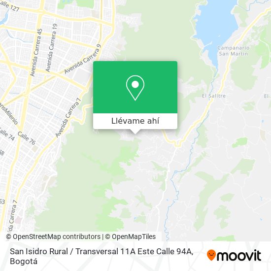 Mapa de San Isidro Rural / Transversal 11A Este Calle 94A