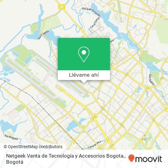 Mapa de Netgeek Venta de Tecnología y Accesorios Bogota.