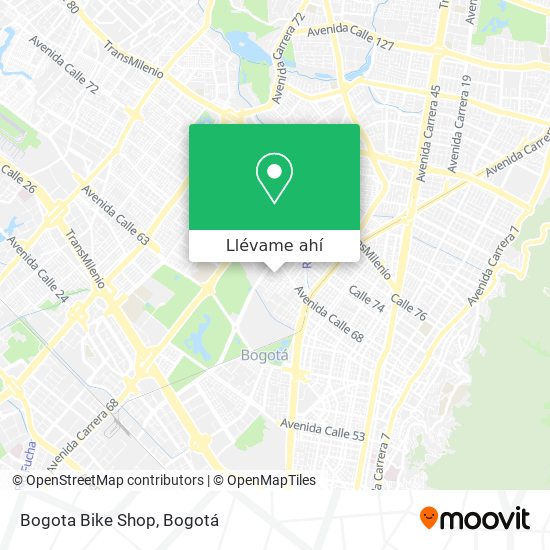 Mapa de Bogota Bike Shop