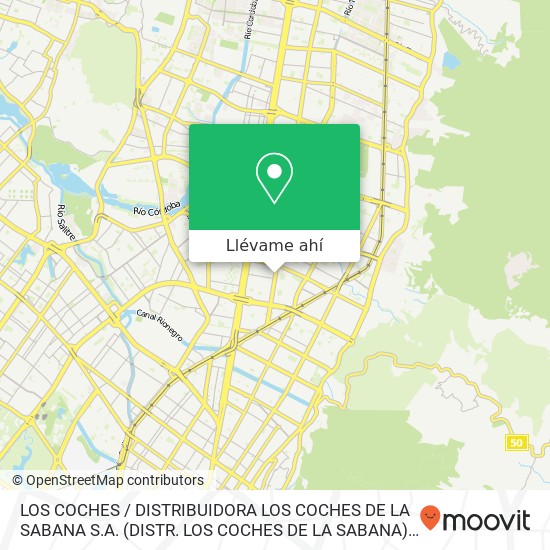 Mapa de LOS COCHES / DISTRIBUIDORA LOS COCHES DE LA SABANA S.A. (DISTR. LOS COCHES DE LA SABANA)