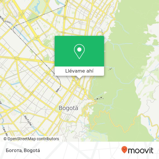 Mapa de Богота
