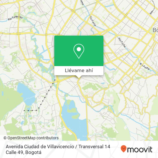 Mapa de Avenida Ciudad de Villavicencio / Transversal 14 Calle 49