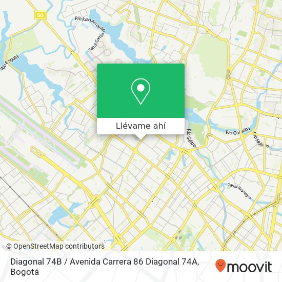 Mapa de Diagonal 74B / Avenida Carrera 86 Diagonal 74A