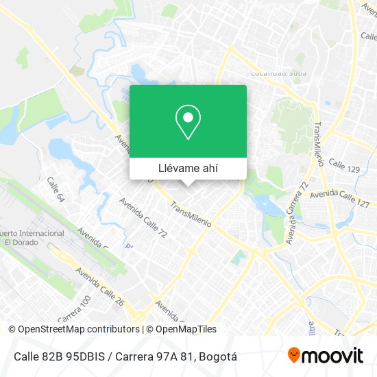 Mapa de Calle 82B 95DBIS / Carrera 97A 81