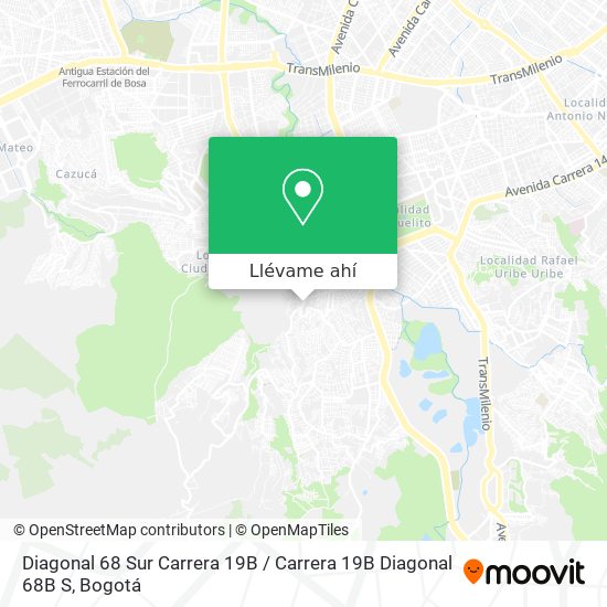 Mapa de Diagonal 68 Sur Carrera 19B / Carrera 19B Diagonal 68B S