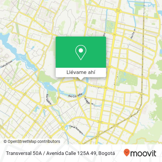 Mapa de Transversal 50A / Avenida Calle 125A 49