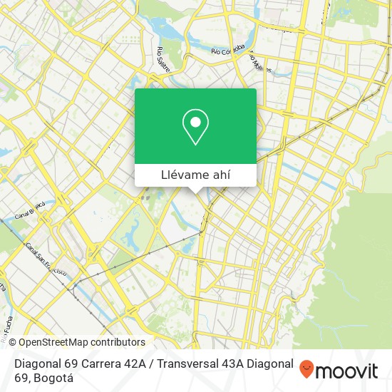 Mapa de Diagonal 69 Carrera 42A / Transversal 43A Diagonal 69