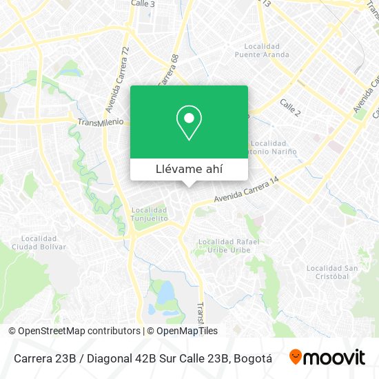 Mapa de Carrera 23B / Diagonal 42B Sur Calle 23B