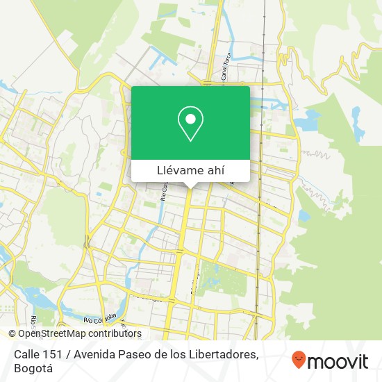 Mapa de Calle 151 / Avenida Paseo de los Libertadores