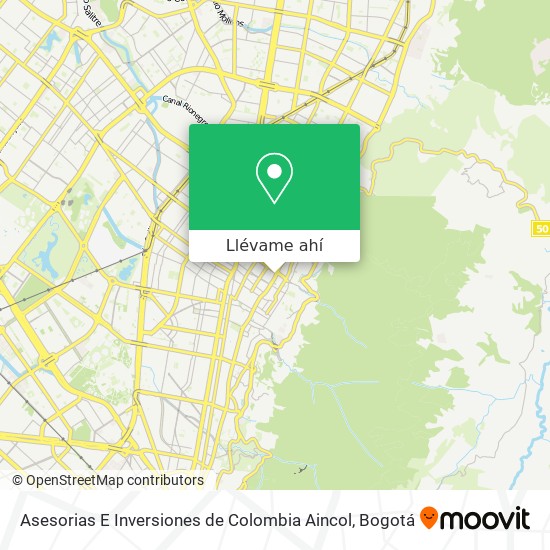 Mapa de Asesorias E Inversiones de Colombia Aincol
