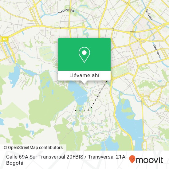 Mapa de Calle 69A Sur Transversal 20FBIS / Transversal 21A