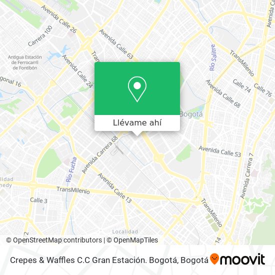 Mapa de Crepes & Waffles C.C Gran Estación. Bogotá