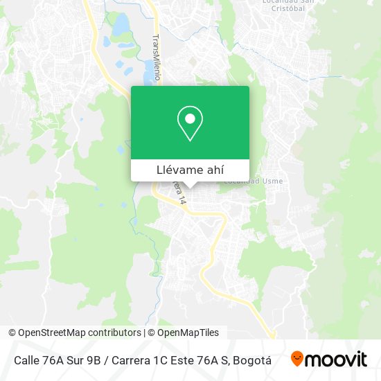 Mapa de Calle 76A Sur 9B / Carrera 1C Este 76A S