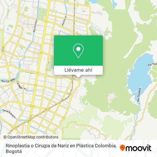 Mapa de Rinoplastia o Cirugía de Nariz en Plástica Colombia