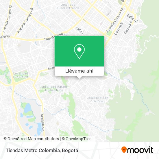 Mapa de Tiendas Metro Colombia