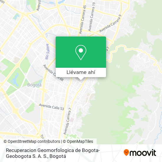 Mapa de Recuperacion Geomorfologica de Bogota- Geobogota S. A. S.