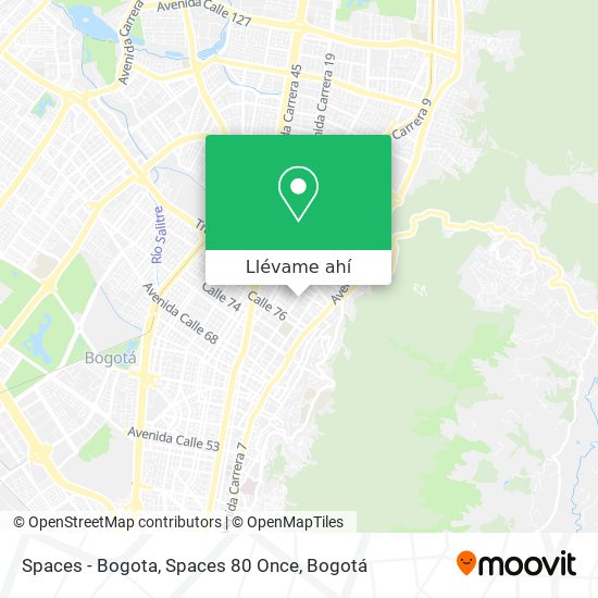Mapa de Spaces - Bogota, Spaces 80 Once