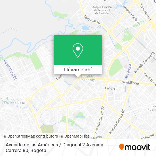 Mapa de Avenida de las Américas / Diagonal 2 Avenida Carrera 80