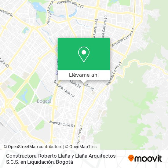 Mapa de Constructora-Roberto Llaña y Llaña Arquitectos S.C.S. en Liquidación