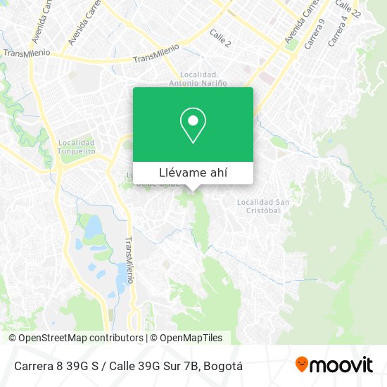 Mapa de Carrera 8 39G S / Calle 39G Sur 7B