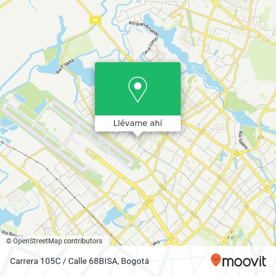 Mapa de Carrera 105C / Calle 68BISA