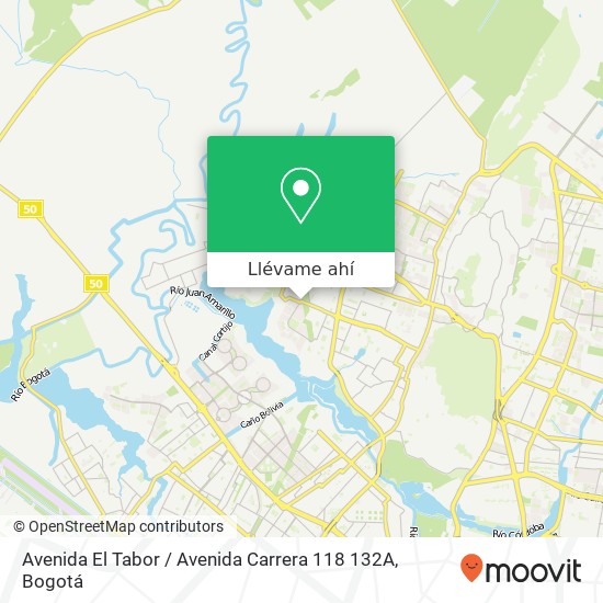 Mapa de Avenida El Tabor / Avenida Carrera 118 132A