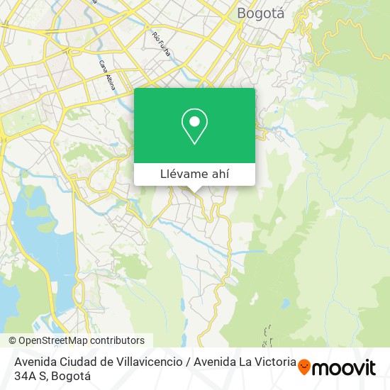 Mapa de Avenida Ciudad de Villavicencio / Avenida La Victoria 34A S