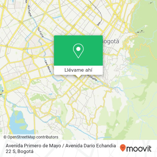 Mapa de Avenida Primero de Mayo / Avenida Darío Echandia 22 S