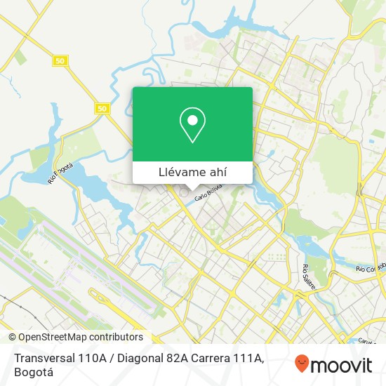 Mapa de Transversal 110A / Diagonal 82A Carrera 111A