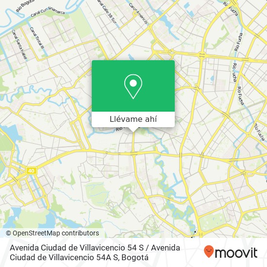 Mapa de Avenida Ciudad de Villavicencio 54 S / Avenida Ciudad de Villavicencio 54A S