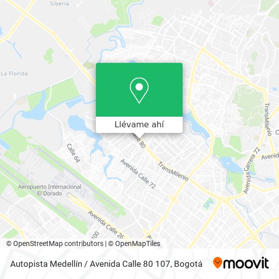 Mapa de Autopista Medellín / Avenida Calle 80 107
