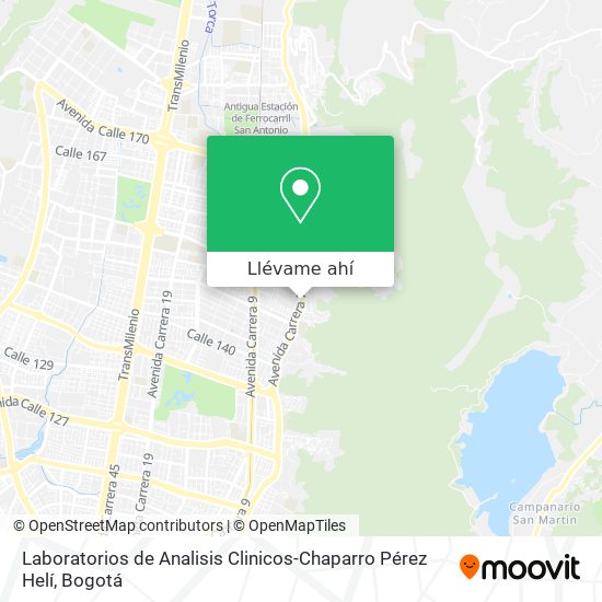 Mapa de Laboratorios de Analisis Clinicos-Chaparro Pérez Helí