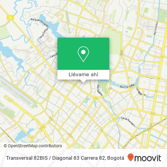 Mapa de Transversal 82BIS / Diagonal 83 Carrera 82